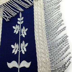 Custom Embroidered 3D <b>Sew</b>-On Masonic Badge Blue White Classical Style Freemason Regalia Ceremonial Accessory Lodge Shape Master - Product Image 6