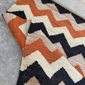 Alfombra de Yute Natural con Patrón Chevron Hecha a Mano, Alfombra Decorativa Geométrica Moderna, Ecológica y de Primera Calidad, Cómoda - Product Image 5