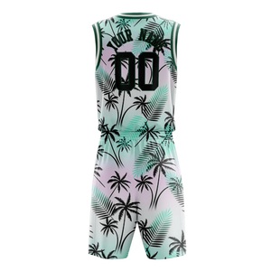 Conjunto de Baloncesto Estilo Verano: Camiseta y Pantalones Cortos con Diseño de Hojas Tropicales, Ropa Deportiva de Alto Rendimiento, Logotipo Personalizado, Proveedor Mayorista de Fábrica - Product Image 3