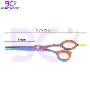 Ciseaux à effiler les cheveux en acier inoxydable durable, nouvelle tendance, sur mesure, 5,5 pouces, design classique, pour barbier et salon. - Product Image 4