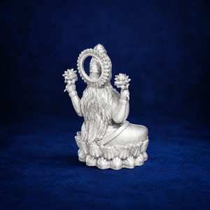 <b>Ornamental</b> Silver Plated Goddess Lakshmi Showpiece Decorative Metal Idol for Home Office Temple Interior and Sacred Display - Product Image 2