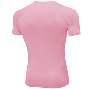Rashguard unisexe blanc uni personnalisé à manches courtes, respirant, antibactérien, séchage rapide, 240g Polyester/Nylon, pour surf et natation - Product Image 3