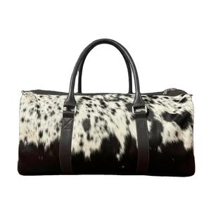 Sac de voyage en cuir de vachette pleine fleur à poils, léger et grande capacité, avec fermeture éclair, pour marque privée - Fournisseur OEM LHODB-0023 - Product Image 5