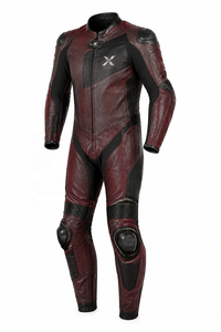 X Buffalo One-Piece Leather Motorcycle <b>Suit</b> | Black <b>Red</b> Unique Color | X Logo | OEM ODM Manufacturer | Premium Design Quality | - Product Image 1