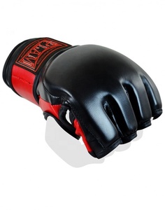 Gants de grappling MMA personnalisés en PU couleur noire, haute qualité, séchage rapide, fermeture auto-agrippante, support de poignet, entraînement de combat Muay Thai - Product Image 2