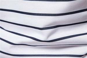 Polo à manches courtes rayé personnalisé, coupe classique, haut tricoté décontracté, design bicolore - Product Image 5
