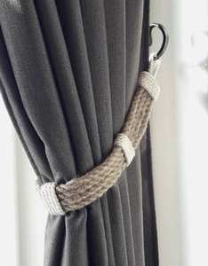 Attaches de rideaux en jute de style rustique – Supports de rideaux faits à la main en fibres naturelles pour la décoration de fenêtres et d'intérieurs - Product Image 3