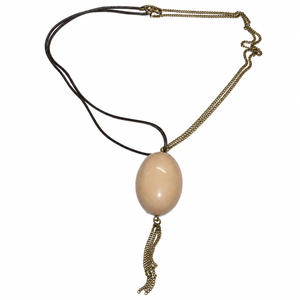 Collar de Cuero Negro con Cadena Larga de Metal y Flecos, Joyería Gótica Punk, Suministro al por Mayor para Minoristas - Product Image 1