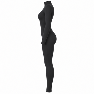 Wholesale Custom Men's Eco-Friendly <b>PVC</b> Long Sleeve Half Zip <b>Jumpsuit</b> Four Way Stretch Sauna Suits Gym Fitness Bodysuit OEM - Product Image 4