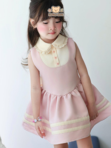 Girls Sleeveless Polo Collar Dress Pleated Skirt Casual Summer Kids Dress Koko San No.13 at Good Price from Koko San - Product Image 3