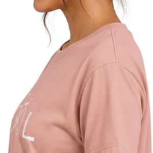 เสื้อยืดโอเวอร์ไซส์พิมพ์ลายกราฟิกจักรยานสีชมพูหม่นสำหรับผู้หญิง คอกลม แขนสั้น แฟชั่นฤดูร้อน ผ้าคอตตอนผสม สวมใส่สบาย - Product Image 5