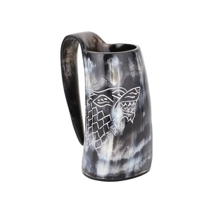 Taza Impermeable Hecha a Mano con Cuerno de Búfalo para Vino y Cerveza, Estilo Antiguo, Marca Moon Rise Craft, Precio al por Mayor desde India - Product Image 4