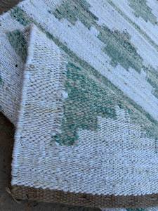 Luxury Handmade Eco-Friendly <b>Green</b> Geometric Hemp Modern Hallway <b>Runner</b> Rug | Premium Natural Washable & Custom Size - Product Image 5