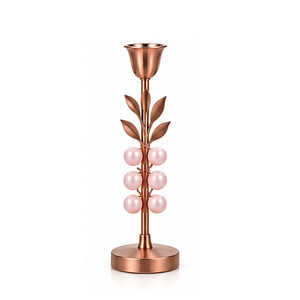 <b>Brass</b> <b>Candlestick</b> Holder With Pearl Grape Design For Home Decoration Wedding Use - Product Image 2