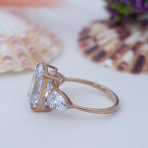 S925 Sterling <b>Silver</b> Moissanite <b>Ring</b> 1/2/3/4/5/10ct GRA Certified <b>Emerald</b> Cut High Quality Wedding Engagement <b>Ring</b> for Women - Product Image 2