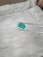 Batu Permata Zamrud Asli India Hijau Alami 4.61 Karat Potongan Emerald-Cut Pear Cut 10.20x13.10mm untuk Perhiasan Mewah Jai Narayan