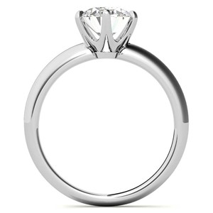 Bague de fiançailles solitaire en moissanite ovale de 2 carats sur mesure, or blanc 14 carats massif, bague de mariage minimaliste - Product Image 6