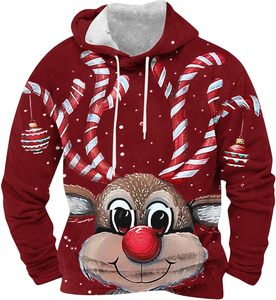 Sudadera con capucha navideña de anime para hombre, negra, con estampado 3D, suéter tejido, ropa informal de invierno - Product Image 1