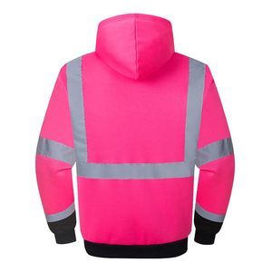 High Quality Reflective Safety Workwear Zipper <b>Hoodie</b> <b>for</b> <b>Men</b> Spring Embroidered Cotton Fleece Oversized Fit Construction Use - Product Image 3