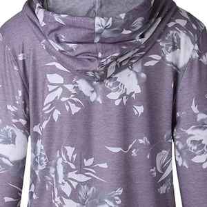 Sweat à capuche d'été pour femme, motif feuilles tropicales, matière légère, douce et aérée, coupe classique tendance - Product Image 3