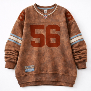 Sweat à capuche zippé surdimensionné style vintage football américain |   Hiver uni teint 450 GSM Coupe ample |   Vêtements de sport vintage - Product Image 4