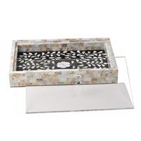 Plateau en bois style arabe avec couvercle en acrylique pour cadeaux de Ramadan et de l'Aïd, idéal pour servir des dattes, du chocolat, des desserts et des collations - Vente en gros