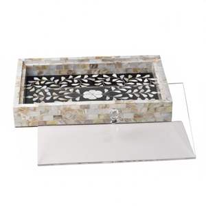 Bandeja de Madera Estilo Árabe para Regalo de Ramadán y Eid, con Tapa de Acrílico, Bandeja para Servir Dátiles, Chocolate, Postres y Bocadillos, Venta al por Mayor - Product Image 4