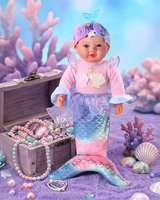 Poupées Reborn Babeside de 17 pouces, souriantes, unisexes, avec tenue de sirène, corps en tissu Lyle, mignonnes, réalistes, vente en gros d'usine