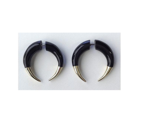 Modern Style Horn <b>Earrings</b> with Tribal Pattern Handcrafted Eco-Friendly Natural Shape - Product Image 6