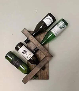 Wooden Wine Bottle Holder Wall Mounted Display Rack Most Selling Sale Wood Wine Bottle Display <b>Storage</b> Rack - Product Image 1