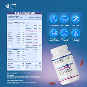 INLIFE Tabletas Multivitamínicas y Minerales con Ginseng, Zinc y Biotina |   Fórmula de Nutrición Diaria para Hombres y Mujeres - Product Image 2
