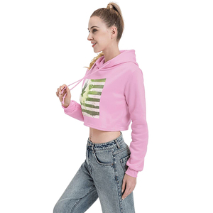 2026 Wholesale High Quality Women Summer Fashion <b>Mesh</b> Long Sleeve Drawstring Hooded <b>Crop</b> Sweatshirt <b>Top</b> Cropped Hoodie - Product Image 6