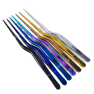 Ensemble de pinces de chef Altomme Instruments en acier inoxydable robuste pour la cuisson au barbecue, la présentation culinaire, la garniture et l'utilisation en restaurant - Product Image 1