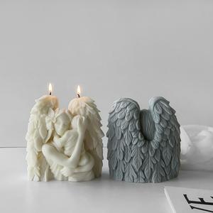 Angel Wings <b>Candle</b> Gypsum Epoxy Resin <b>Candle</b> Silicone <b>Mold</b> - Product Image 4