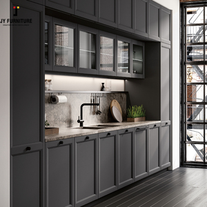 JY Project Customized Modern European Style High Quality Wood Panel RTA Kitchen Cabinet <b>Set</b> Wholesale - Product Image 2
