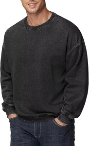 Sudadera de Forro Polar para Hombre, Cuello Redondo, Tejido Grueso de 280g, Transpirable, Hombros Caídos, Poliéster/Algodón, Lisa, para Bordar Logotipo Personalizado, Invierno - Product Image 4