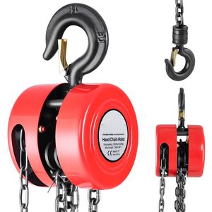 Paranco a Catena Manuale da 1 Tonnellata, Sollevamento 8 Piedi, Catena Zincata G70, Capacità 2200 Libbre, Resistente per Uso Agricolo, Blocco a Catena Manuale per Miglioramenti - Product Image 1