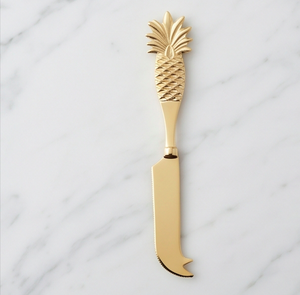 Gold Pineapple Cheese Knife Stainless Steel Blade Zinc Handle Durable Cheese Spreader For Kitchenware Use - Product Image 1