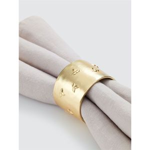 Luxury Gold Metal Napkin Ring Set Embossed Floral Design Elegant Table Decor for Wedding Dinner Party Restaurant Supplies - Product Image 1