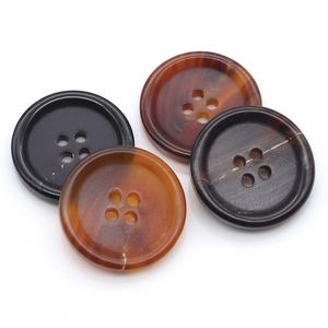 High Quality Custom Round 4-Hole Buffalo Horn Animal Style Durable <b>Handmade</b> Sewing Buttons for <b>Clothes</b> Shirt Suit - Product Image 5