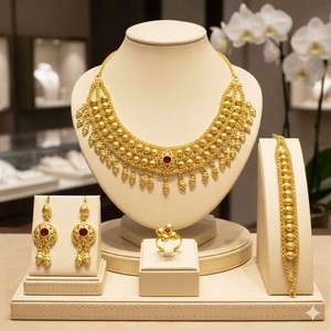 Wholesale 14K18K24K Micron <b>Gold</b> Plated France & European Style Bridal Jewelry <b>Set</b> Traditional Floral Design Fashion Jewelry <b>Set</b> - Product Image 1