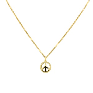 Wholesale Memoria Jewels Yellow Gold Plated Cute Peace Sign Pendant <b>Necklace</b> 925 Sterling <b>Silver</b> IGI Certified Anniversary Gift - Product Image 1
