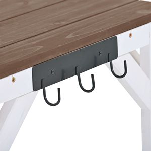 Banc de travail extérieur en bois de 64,6 pouces avec 6 étagères, table de jardin avec rangement latéral à crochets - Product Image 2