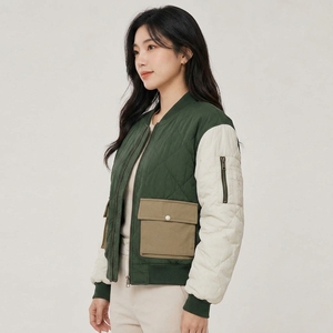 <b>Women</b> Bomber <b>Jacket</b> High Quality <b>Women</b> Bomber <b>Jacket</b> Lightweight Casual Fashion Outerwear Smooth Polyester Fabric <b>Zip</b> <b>Up</b> Design - Product Image 4