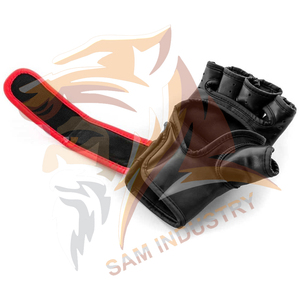 Best Selling Genuine Leather Solid Color MMA Gloves For Martial Arts Fight Training Customized Logo MMA Gloves - Product Image 5