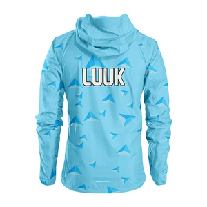 Veste coupe-vent à capuche pour homme avec logo personnalisé imprimé, fermeture éclair, style sportif, vêtements d'extérieur pour le printemps, ensembles coupe-vent écologiques - Product Image 2