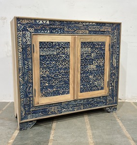 Meuble de rangement / buffet en bois massif sculpté de style royal indien, blanc, de haute qualité, pour salon moderne, vente en gros pour l'ameublement domestique - Product Image 6