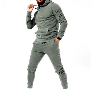 Wholesale Printed Solid Casual Contrast Men's Sports Fleece <b>Track</b> <b>Suit</b> Polyester Cotton Breathable - Product Image 3