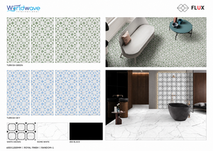 Carreaux de porcelaine GVT de luxe, décor marbre géométrique, base en marbre blanc, finition satinée mate royale, bleu noir, carreaux muraux décoratifs, non réfléchissants - Product Image 6