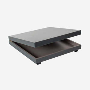 Eco Friendly Handmade Lacquer <b>Jewelry</b> <b>Storage</b> Box Black Gray Modern Design Elegant Gift Wholesale Bulk B2B Supplier OEM - Product Image 1
